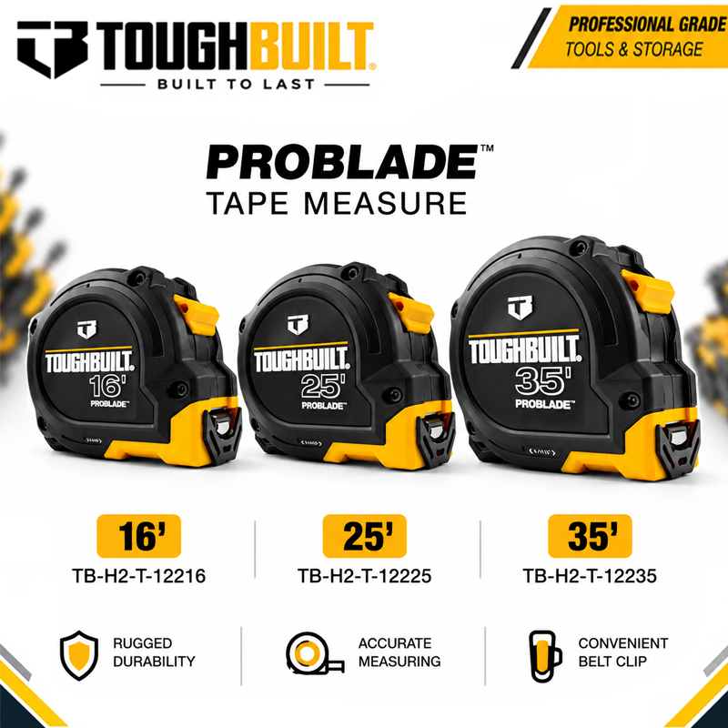 Stanley Tape 25Ft - TOUGHBUILT Seri ProBlade 16ft/25ft/35ft ™ Pita